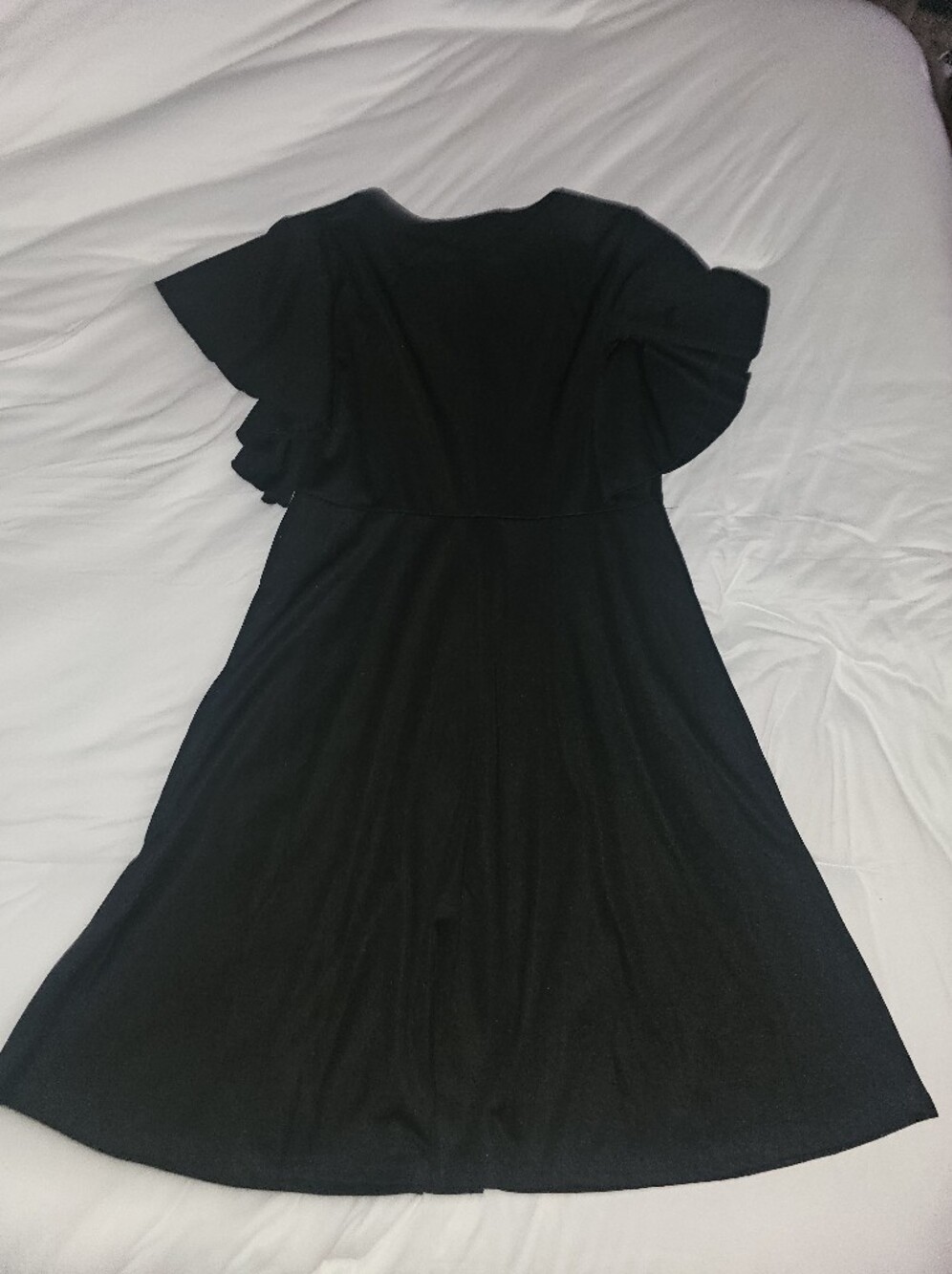 Black Women's Ruffle-Sleeve Maxi Dress